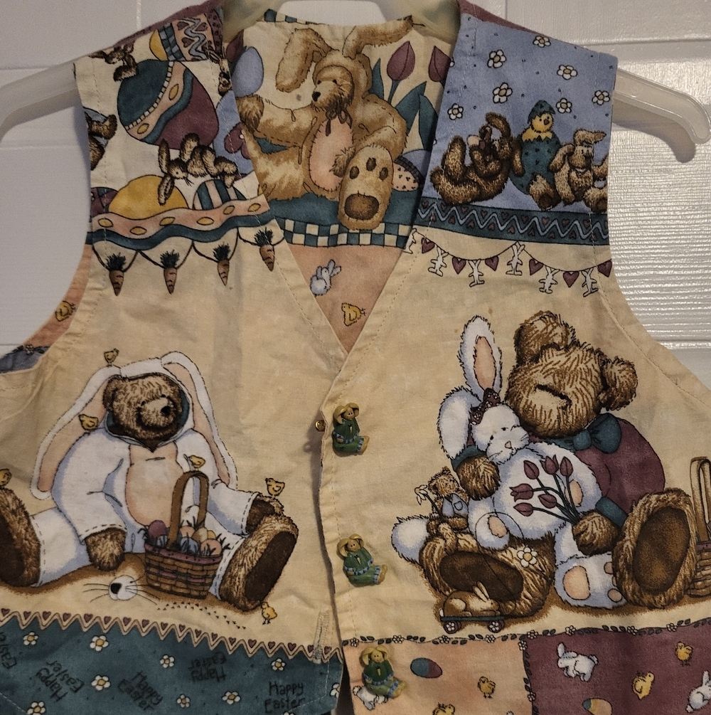 Childs Patchwork Teddy Bear Vest